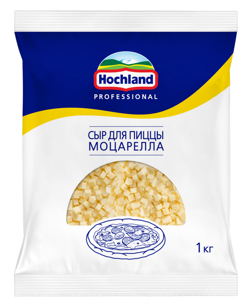 Сыр Моцарелла кубик, для пиццы 40% ХОХЛАНД Professional фасовка 1кг 