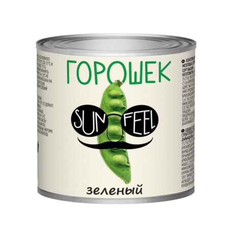 Горошек зеленый вс жб 400-425г SUNFEEL